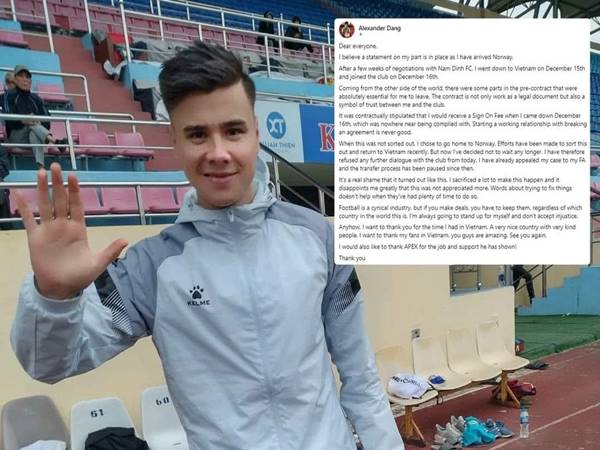 Bóng đá VN ngày 6/1: Alexander Đặng bất ngờ tố cáo CLB Nam Định