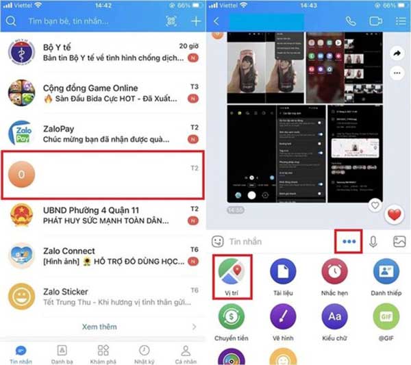 cách ghim vị trí trên zalo cho iPhone