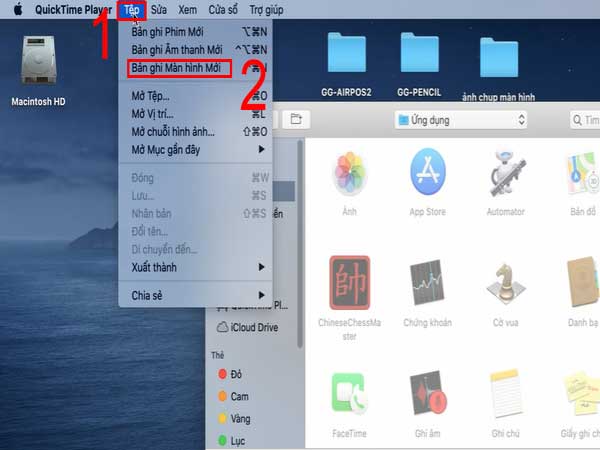 chọn New Screen Recording - cách ghi lại màn hình máy tính
