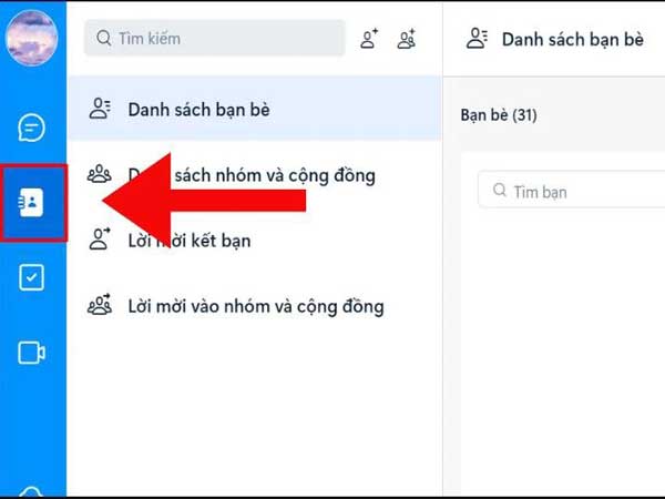 Truy cập vào mục Trò chuyện
