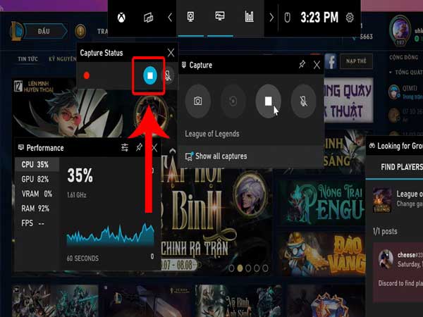 Tại cửa sổ Capture, bạn sẽ thấy một nút Ghi (Record) màu đỏ